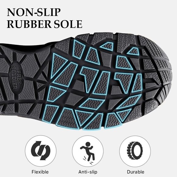 Men's Suede Leather Deep Black 8" Lightweight Military Work Combat Desert Boot - Picture 4 of 8